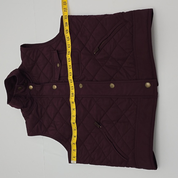 Lauren Ralph Lauren Women's Quilted Vest Full Zip Burgundy Size Large - Picture 13 of 17